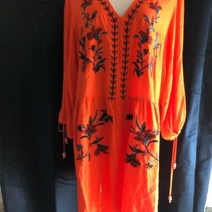City Chic orang color embroidery dress M/18
